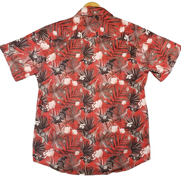 Dixxon Flannel Snap On Tools Limited Edition Hawaiian Shirt Mens Large Red - Picture 2 of 6